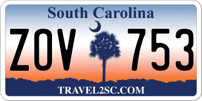SC license plate ZOV753