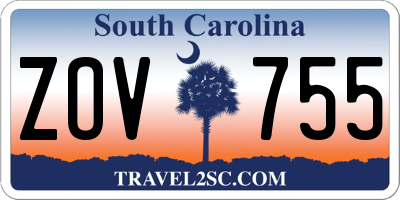 SC license plate ZOV755