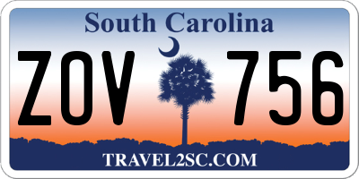 SC license plate ZOV756
