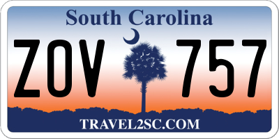 SC license plate ZOV757