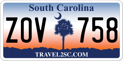 SC license plate ZOV758