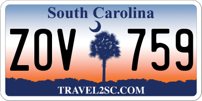 SC license plate ZOV759