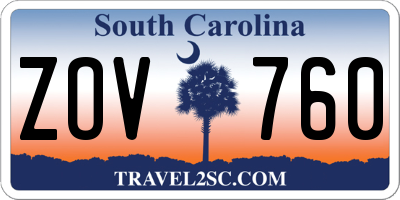 SC license plate ZOV760
