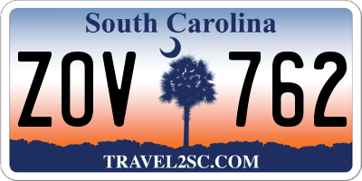 SC license plate ZOV762