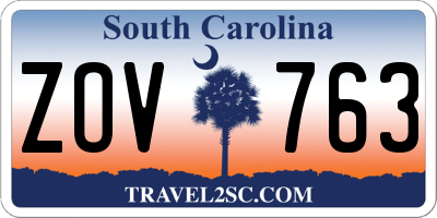 SC license plate ZOV763