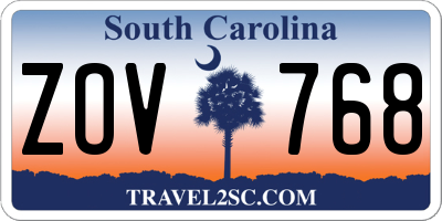 SC license plate ZOV768