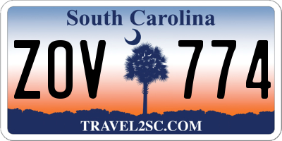 SC license plate ZOV774