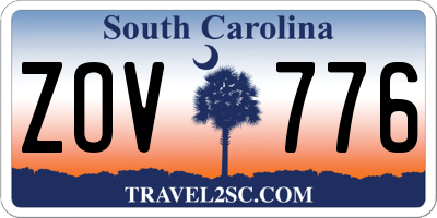 SC license plate ZOV776