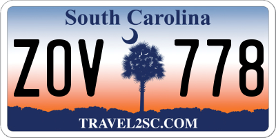 SC license plate ZOV778