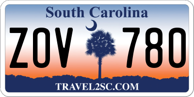 SC license plate ZOV780