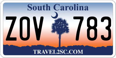SC license plate ZOV783