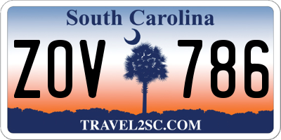 SC license plate ZOV786