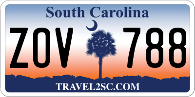 SC license plate ZOV788