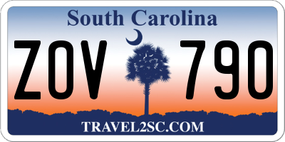 SC license plate ZOV790