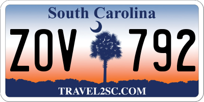 SC license plate ZOV792