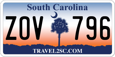 SC license plate ZOV796