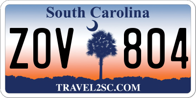 SC license plate ZOV804
