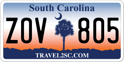 SC license plate ZOV805