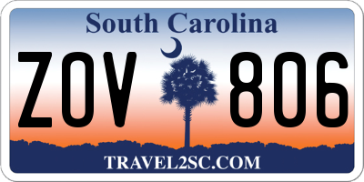 SC license plate ZOV806