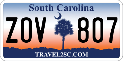 SC license plate ZOV807