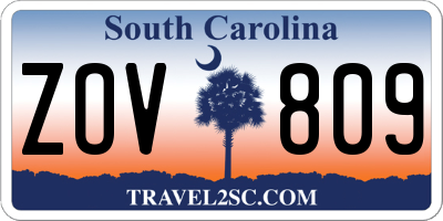 SC license plate ZOV809