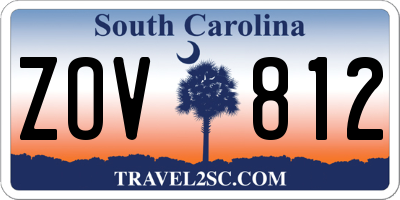 SC license plate ZOV812