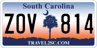 SC license plate ZOV814