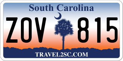 SC license plate ZOV815
