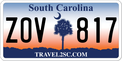 SC license plate ZOV817
