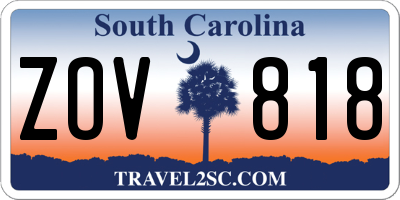 SC license plate ZOV818