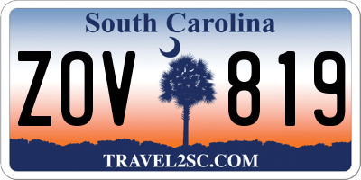SC license plate ZOV819