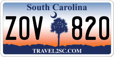 SC license plate ZOV820