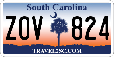 SC license plate ZOV824