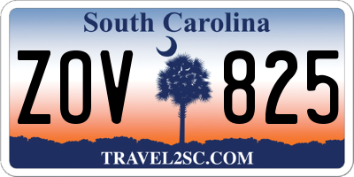 SC license plate ZOV825