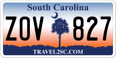 SC license plate ZOV827