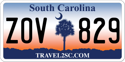 SC license plate ZOV829