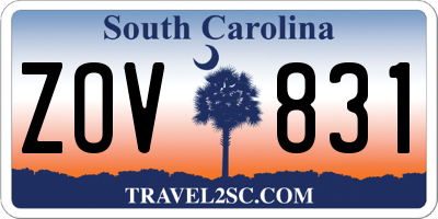 SC license plate ZOV831