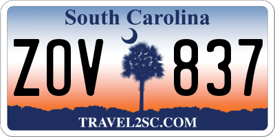 SC license plate ZOV837