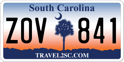 SC license plate ZOV841