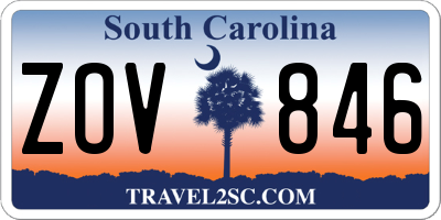 SC license plate ZOV846
