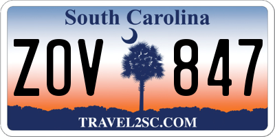 SC license plate ZOV847