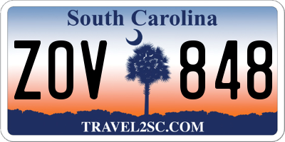 SC license plate ZOV848