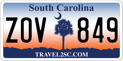 SC license plate ZOV849