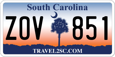 SC license plate ZOV851