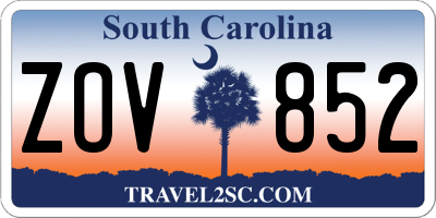 SC license plate ZOV852