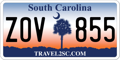 SC license plate ZOV855