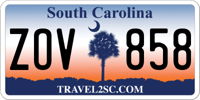 SC license plate ZOV858