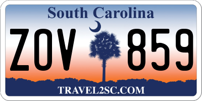 SC license plate ZOV859