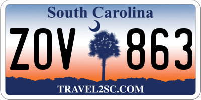 SC license plate ZOV863