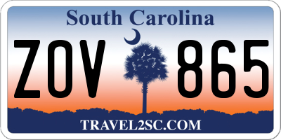 SC license plate ZOV865